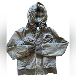 WASHED GREY TNA COAT WITH PLAID INSIDE